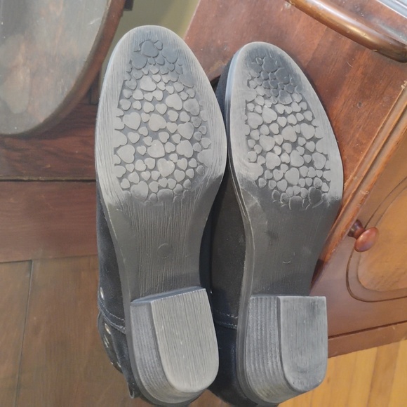 Skechers Lasso Auger Ankle Boots Black Suede Eyelets Memory Foam  Women's Size 9 - Picture 7 of 9